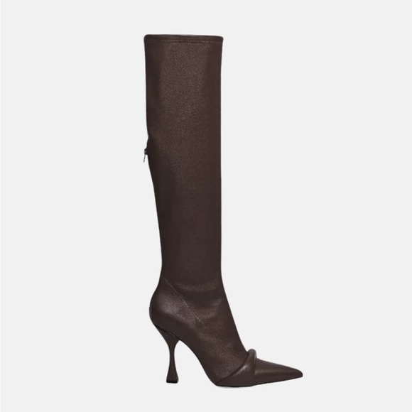Hanifa Dark Brown Heeled Boots